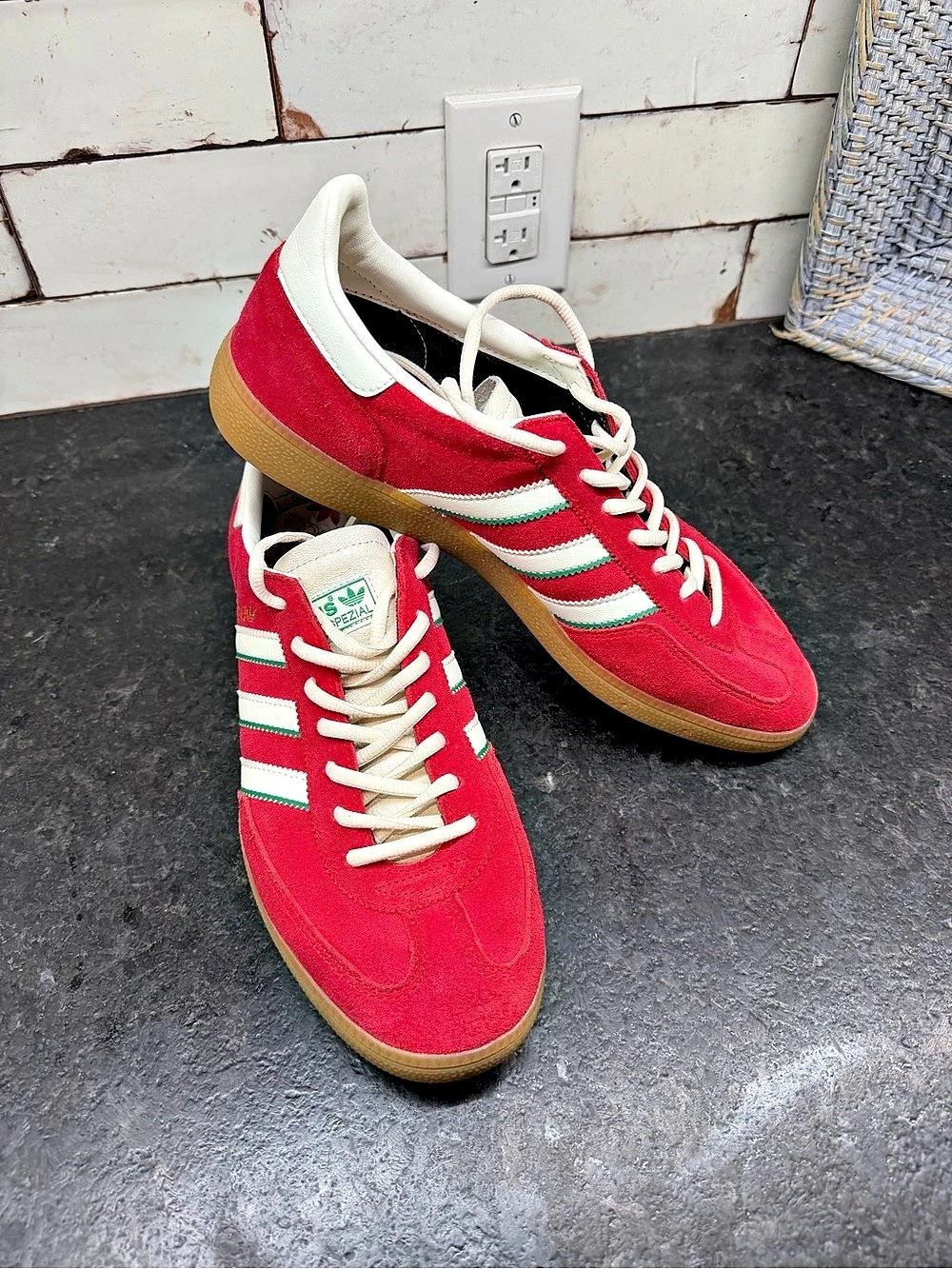 Adidas Handball Spezial Red Suede Gum Sole Sneakers Men’s 11 / Women’s 12